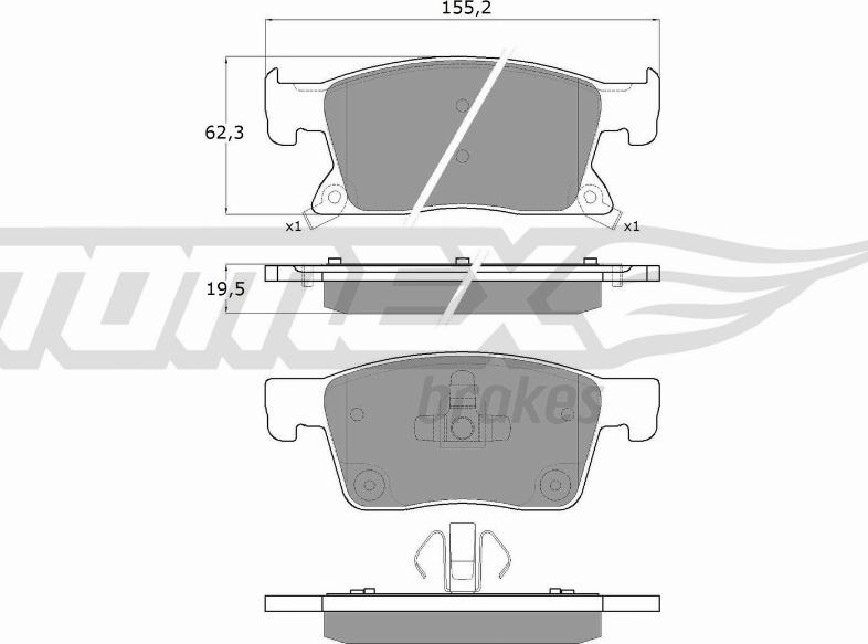 TOMEX brakes TX 17-87 - Kit pastiglie freno, Freno a disco autozon.pro