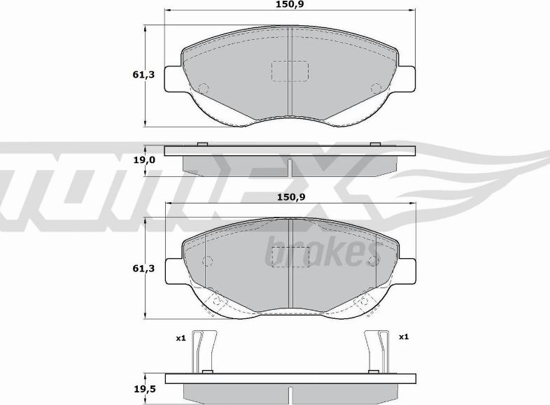 TOMEX brakes TX 17-20 - Kit pastiglie freno, Freno a disco autozon.pro