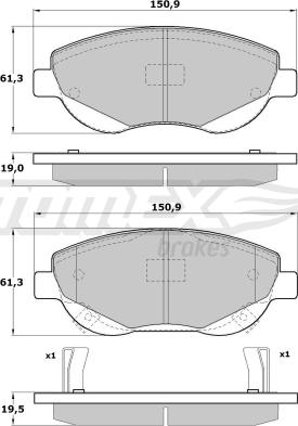 TOMEX brakes TX 17-20 - Kit pastiglie freno, Freno a disco autozon.pro