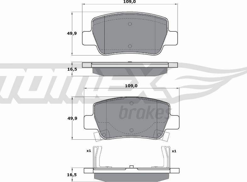 TOMEX brakes TX 17-21 - Kit pastiglie freno, Freno a disco autozon.pro