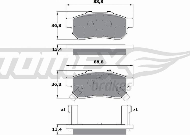 TOMEX brakes TX 17-22 - Kit pastiglie freno, Freno a disco autozon.pro