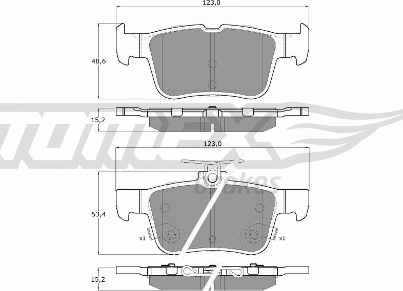 TOMEX brakes TX 17-76 - Kit pastiglie freno, Freno a disco autozon.pro