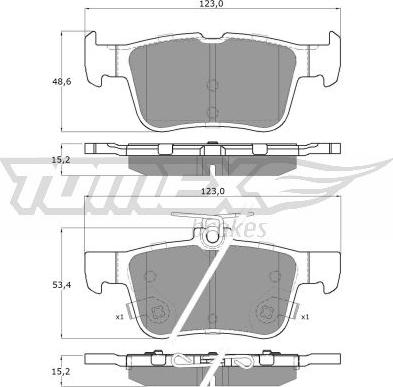 TOMEX brakes TX 17-76 - Kit pastiglie freno, Freno a disco autozon.pro