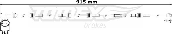 TOMEX brakes TX 31-19 - Contatto segnalazione, Usura past. freno / mat. d'attrito autozon.pro