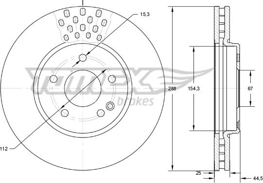 TOMEX brakes TX 74-09 - Discofreno autozon.pro