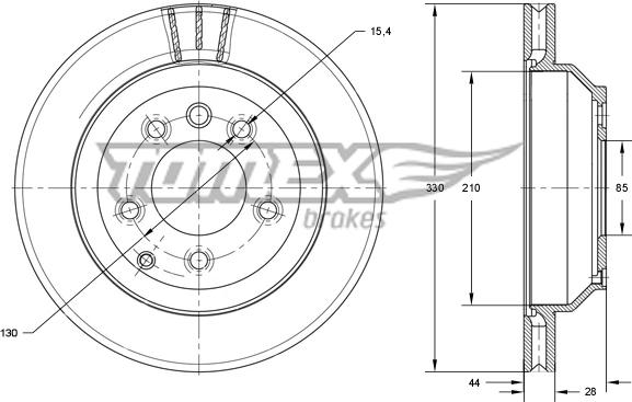 TOMEX brakes TX 74-16 - Discofreno autozon.pro