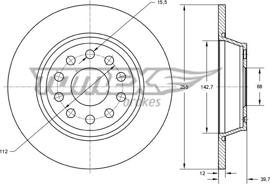 TOMEX brakes TX 74-11 - Discofreno autozon.pro