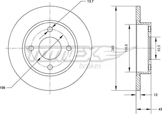 TOMEX brakes TX 70-99 - Discofreno autozon.pro