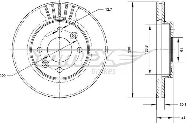 TOMEX brakes TX 70-45 - Discofreno autozon.pro