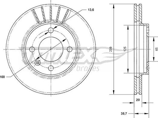 TOMEX brakes TX 70-46 - Discofreno autozon.pro