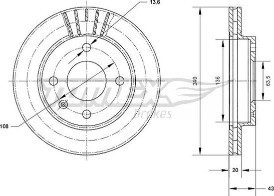 TOMEX brakes TX 70-40 - Discofreno autozon.pro