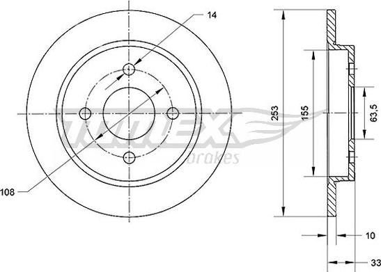 TOMEX brakes TX 70-47 - Discofreno autozon.pro