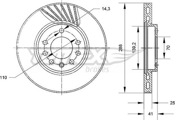 TOMEX brakes TX 70-55 - Discofreno autozon.pro