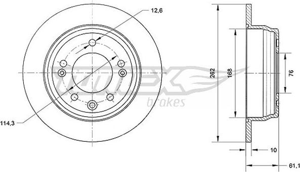 TOMEX brakes TX 70-51 - Discofreno autozon.pro