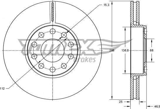 TOMEX brakes TX 70-65 - Discofreno autozon.pro