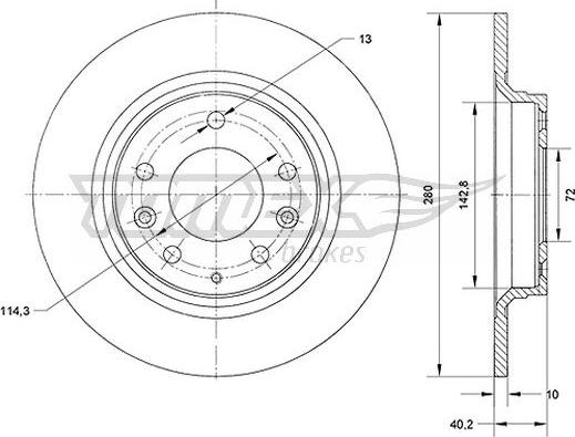 TOMEX brakes TX 70-66 - Discofreno autozon.pro