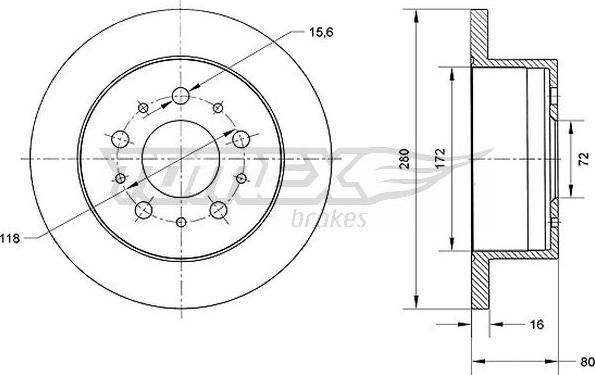 TOMEX brakes TX 70-61 - Discofreno autozon.pro