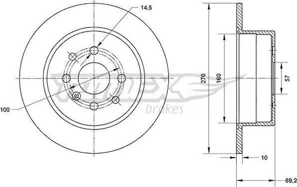 TOMEX brakes TX 70-63 - Discofreno autozon.pro