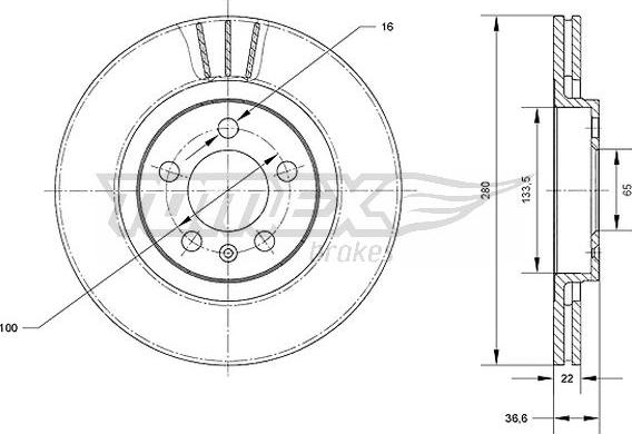 TOMEX brakes TX 70-09 - Discofreno autozon.pro