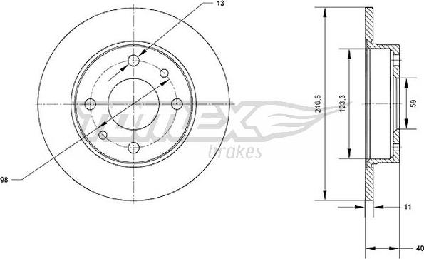 TOMEX brakes TX 70-04 - Discofreno autozon.pro