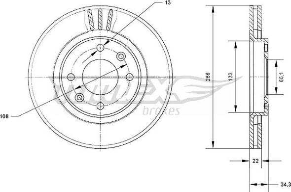 TOMEX brakes TX 70-05 - Discofreno autozon.pro