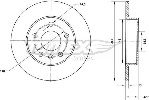 TOMEX brakes TX 70-06 - Discofreno autozon.pro