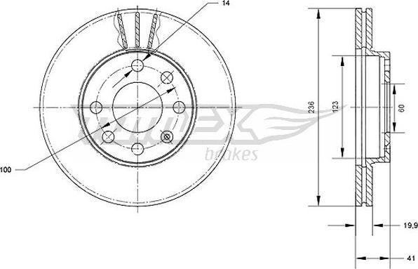 TOMEX brakes TX 70-08 - Discofreno autozon.pro