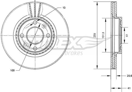 TOMEX brakes TX 70-10 - Discofreno autozon.pro