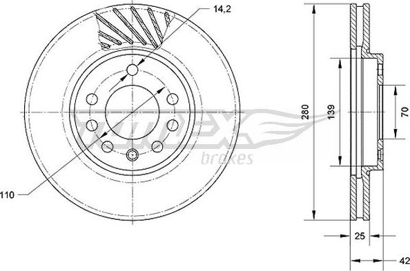 TOMEX brakes TX 70-11 - Discofreno autozon.pro