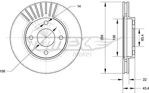 TOMEX brakes TX 70-13 - Discofreno autozon.pro