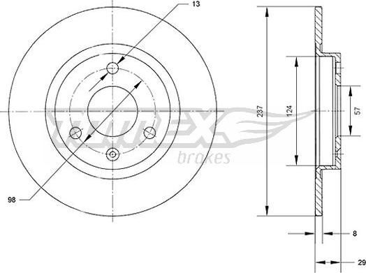 TOMEX brakes TX 70-86 - Discofreno autozon.pro