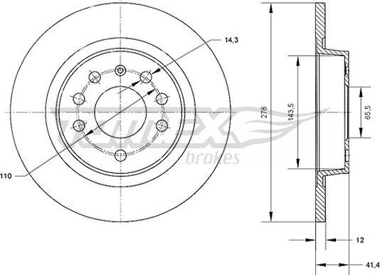 TOMEX brakes TX 70-81 - Discofreno autozon.pro