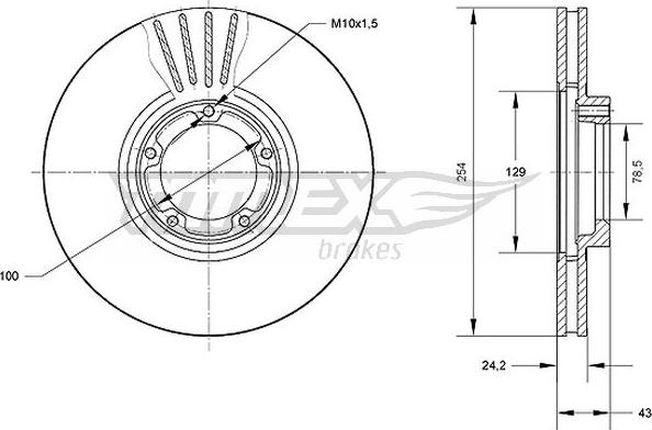 TOMEX brakes TX 70-87 - Discofreno autozon.pro