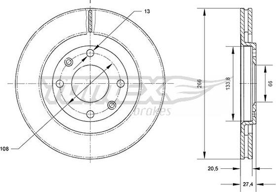 TOMEX brakes TX 70-31 - Discofreno autozon.pro