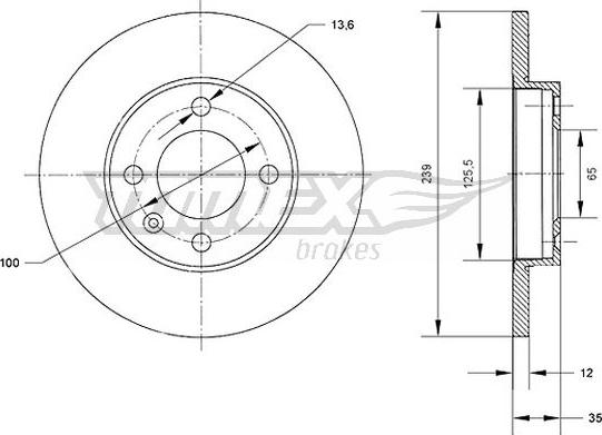 TOMEX brakes TX 70-38 - Discofreno autozon.pro