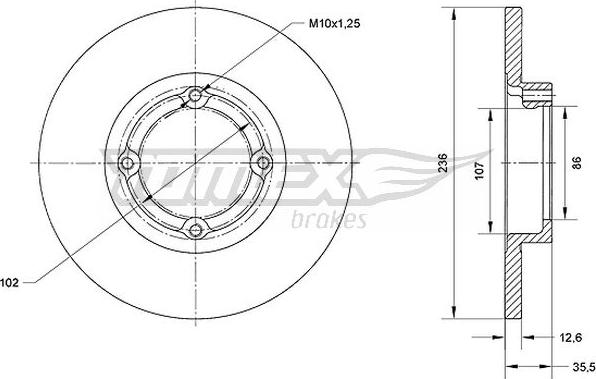 TOMEX brakes TX 70-33 - Discofreno autozon.pro