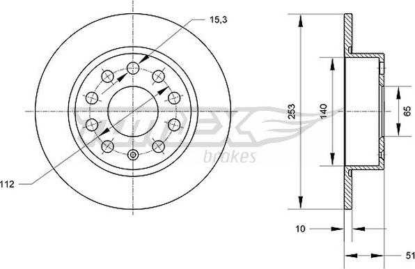 TOMEX brakes TX 70-29 - Discofreno autozon.pro