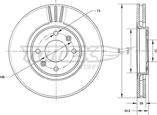 TOMEX brakes TX 70-24 - Discofreno autozon.pro