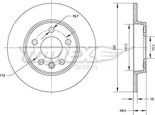 TOMEX brakes TX 70-26 - Discofreno autozon.pro