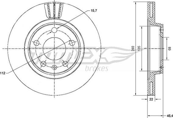 TOMEX brakes TX 70-21 - Discofreno autozon.pro