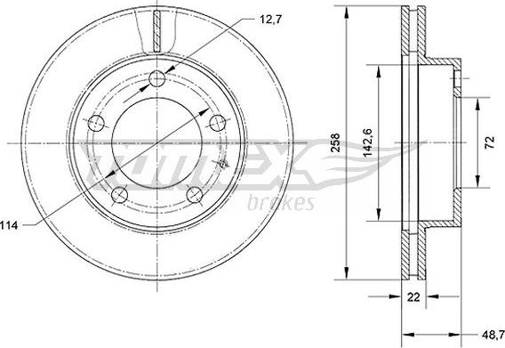 TOMEX brakes TX 70-70 - Discofreno autozon.pro