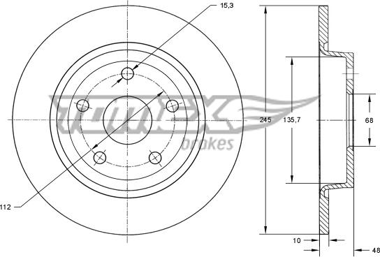 TOMEX brakes TX 71-93 - Discofreno autozon.pro