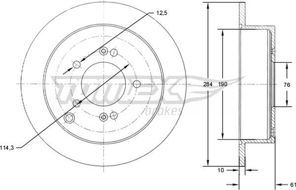 TOMEX brakes TX 71-49 - Discofreno autozon.pro