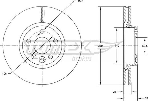 TOMEX brakes TX 71-56 - Discofreno autozon.pro