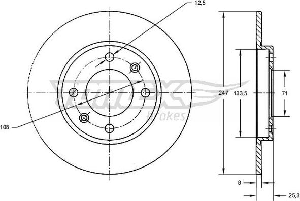 TOMEX brakes TX 71-53 - Discofreno autozon.pro