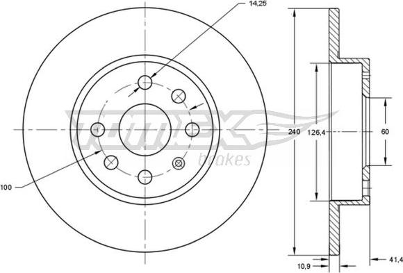 TOMEX brakes TX 71-52 - Discofreno autozon.pro