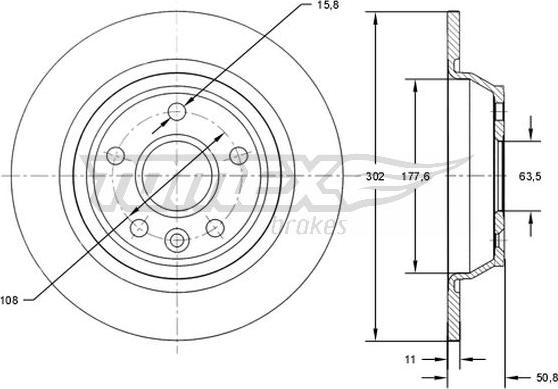 TOMEX brakes TX 71-61 - Discofreno autozon.pro