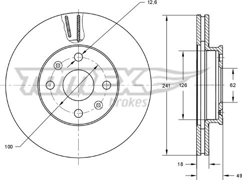 TOMEX brakes TX 71-62 - Discofreno autozon.pro