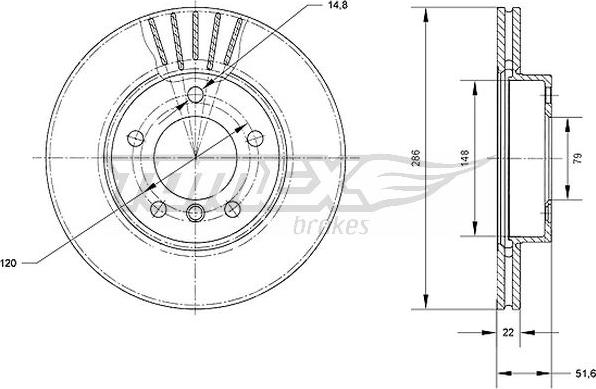 TOMEX brakes TX 71-02 - Discofreno autozon.pro