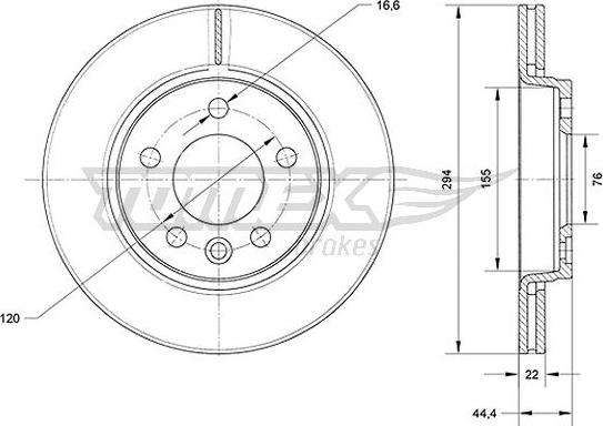 TOMEX brakes TX 71-07 - Discofreno autozon.pro